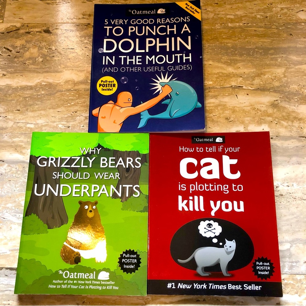 The Oatmeal Books - 5 Very Good Reasons to Punch a Dolphin in the Mouth & 2 more